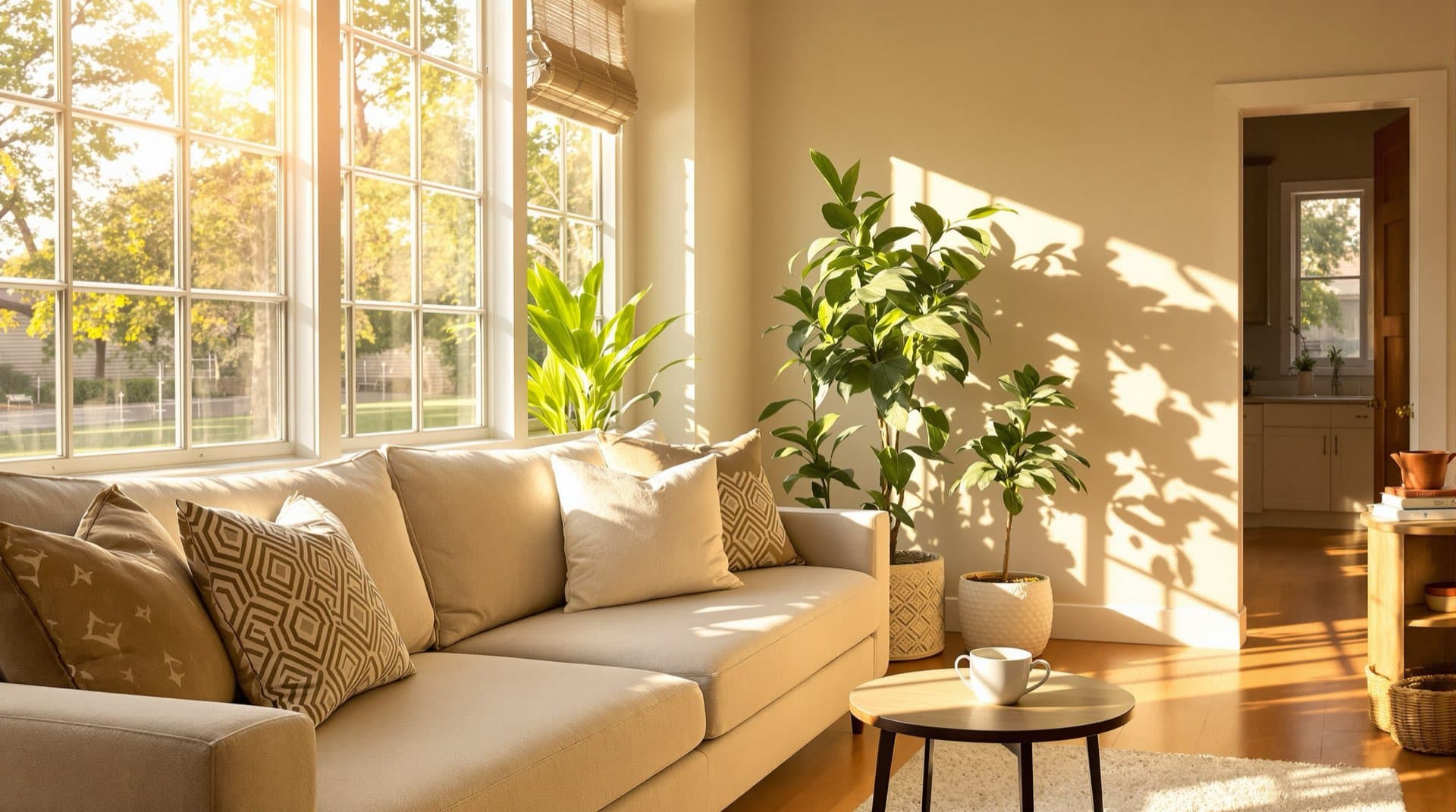 Sunlit, welcoming living room in a Texas home